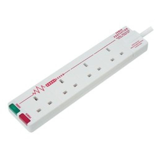 SOCKET SURGE PROTECTOR 4 WAY EXTENSION WHITE 13A 2M CABLE Twiggs